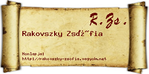 Rakovszky Zsófia névjegykártya