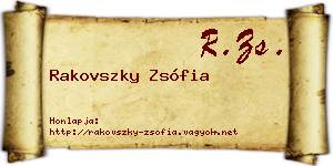 Rakovszky Zsófia névjegykártya